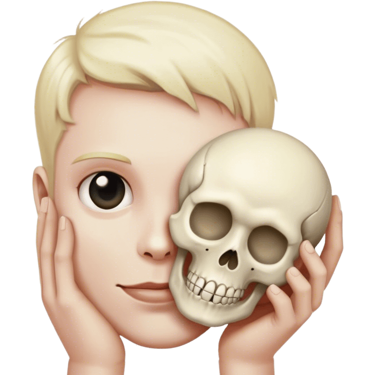 skull emoji with hand beging  emoji