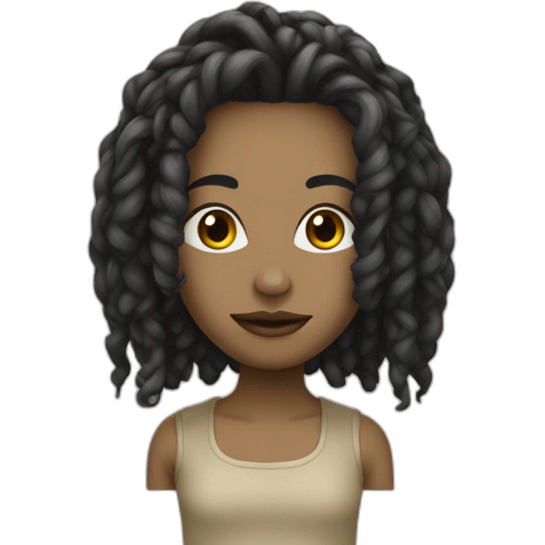 noir dred-locks beige emoji