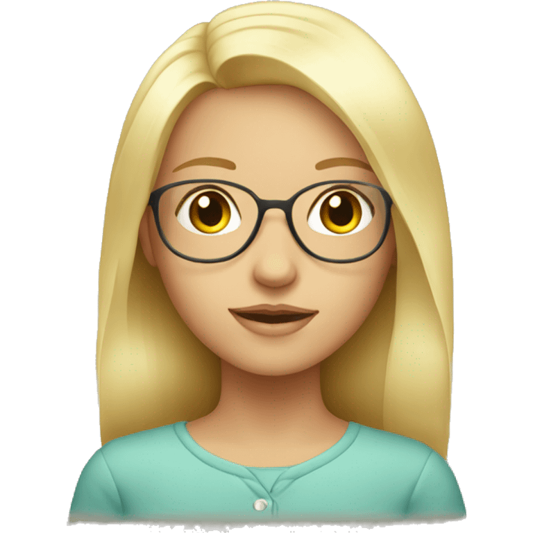 blonde girl,young,with glass  emoji