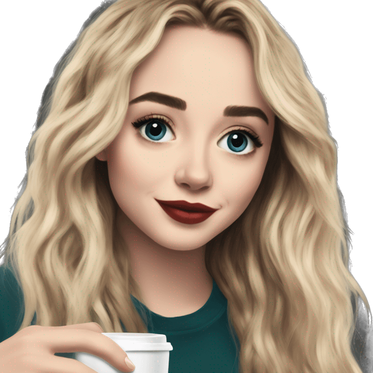 Sabrina Carpenter drinks coffee emoji