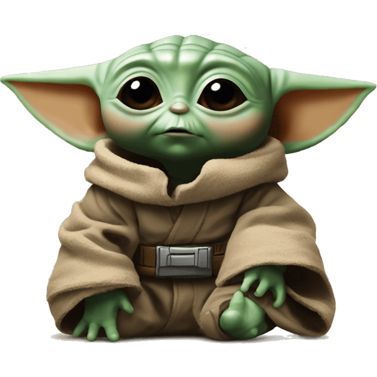 Baby yoda with the mandalorian emoji