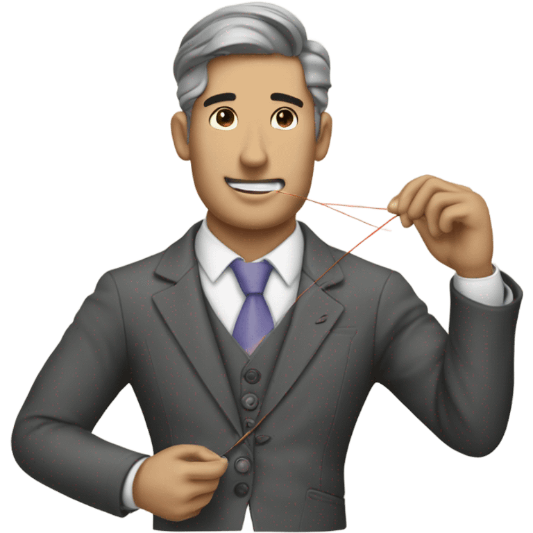 haberdasher sewing a suit emoji