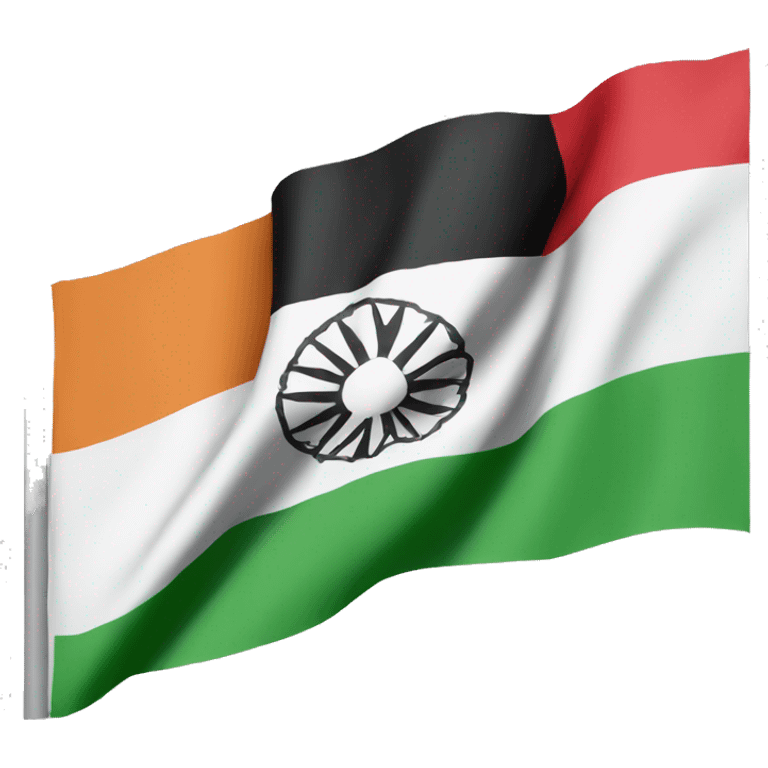 a afghanistan flag with a indian flag mixing with each other  emoji