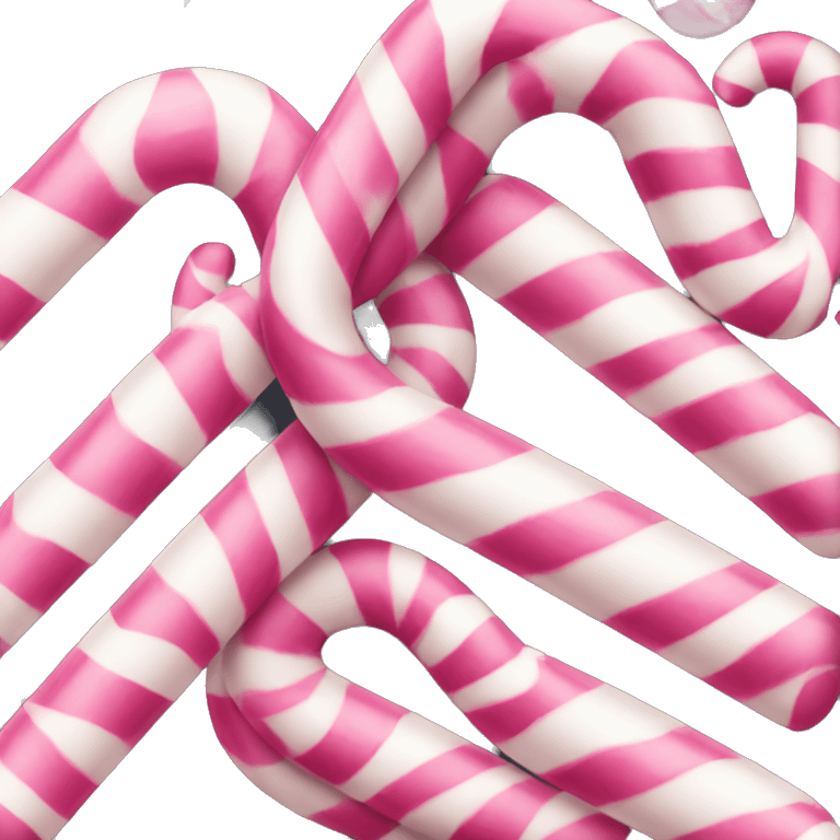 Pink and white candy cane emoji