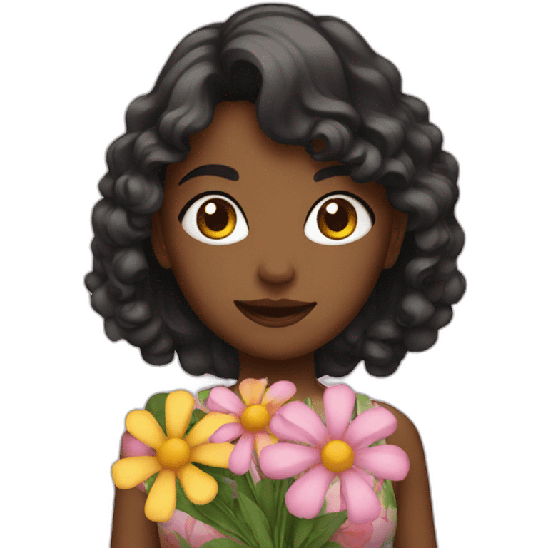 Girl with flowers emoji