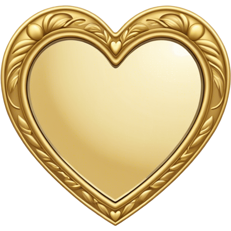 decorative gold heart mirror emoji