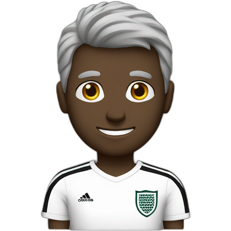 English soccer player black tshirt emoji