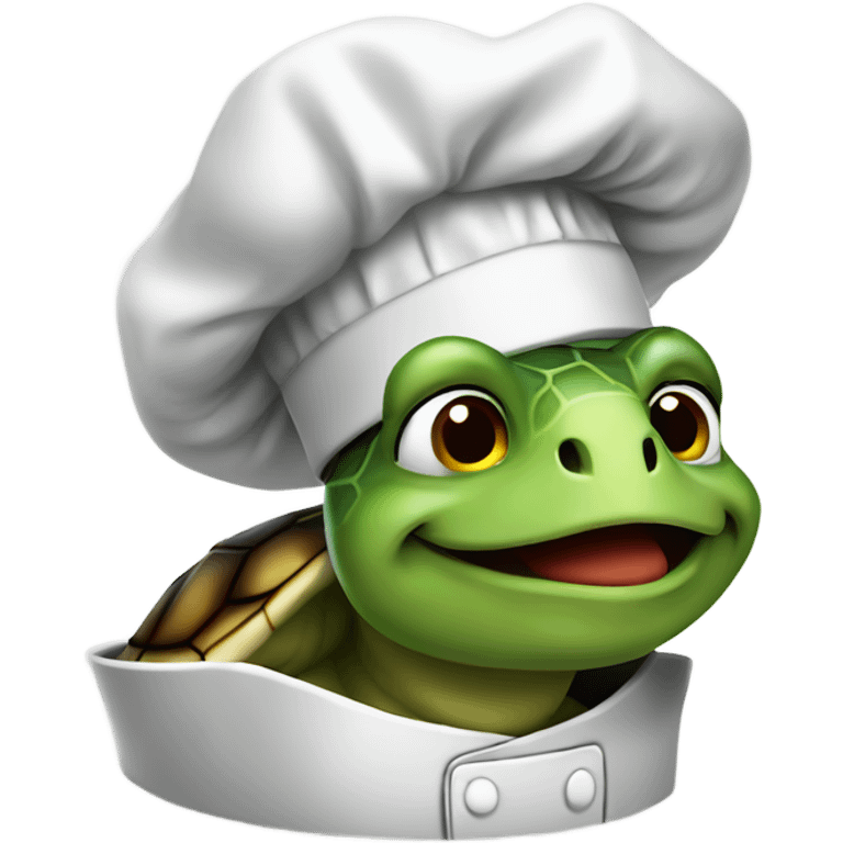 Turtle wearing chef hat emoji