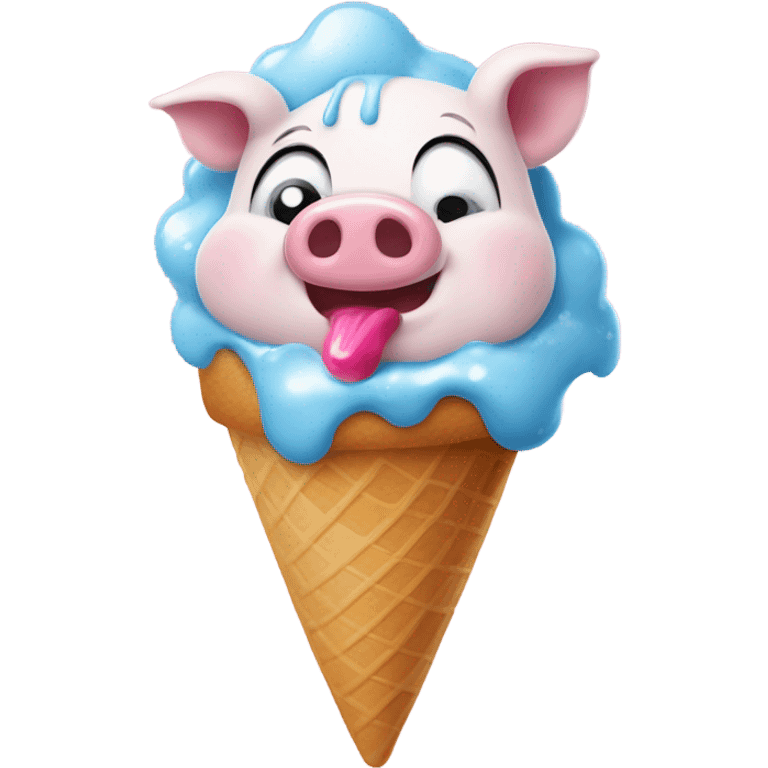 Pig with ice cream emoji