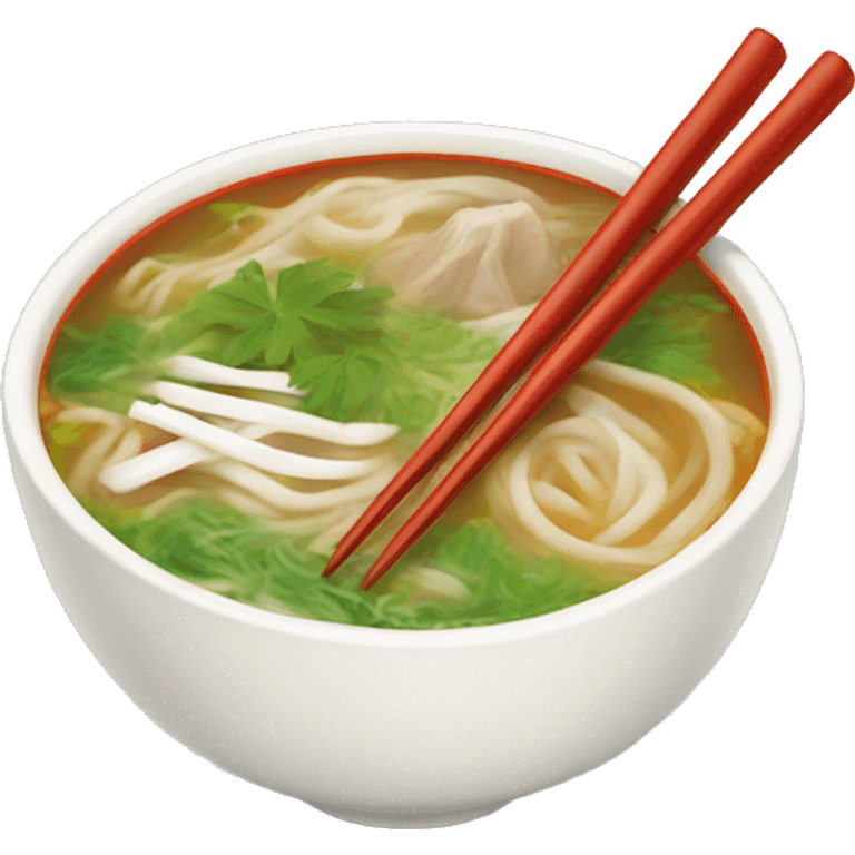 Pho soup with chopsticks emoji