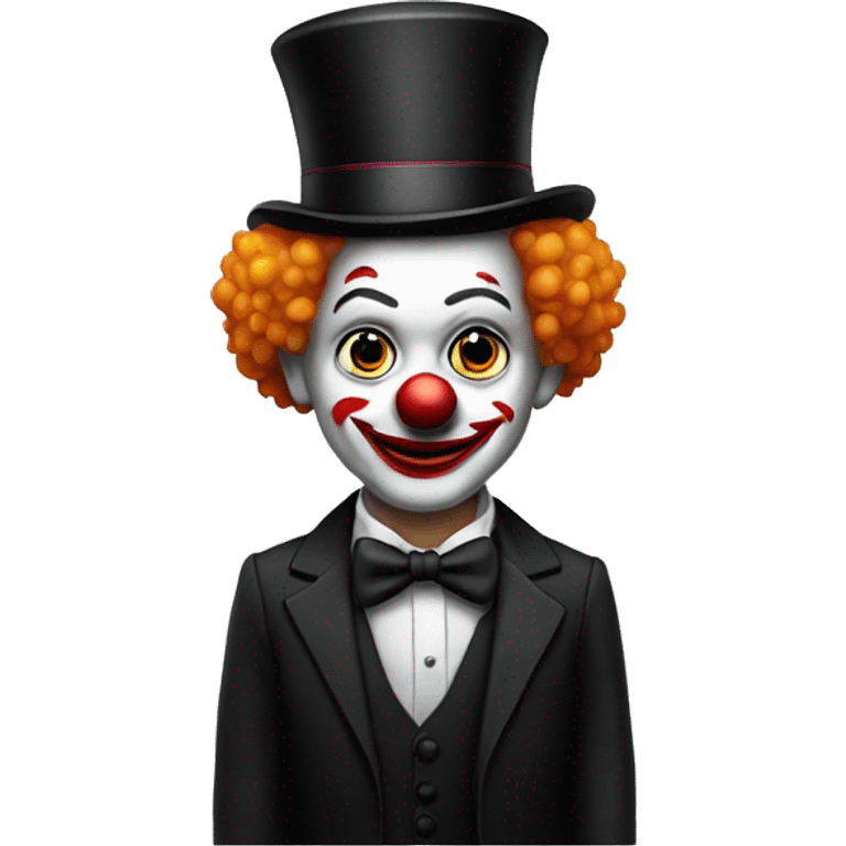 Clown in black formal attire  emoji