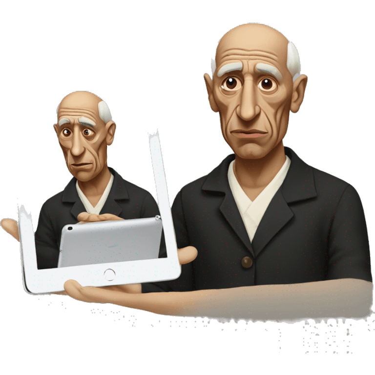 pablo picasso with an ipad emoji