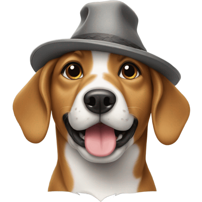 Dog wearing hat emoji