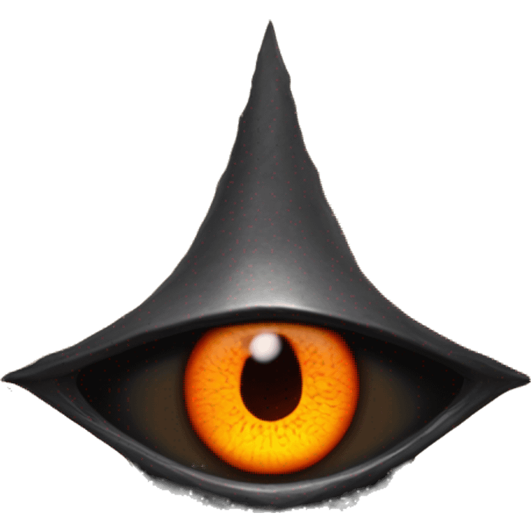 Eye of Sauron with glowing orange iris, set in a dark tower of Mordopr emoji