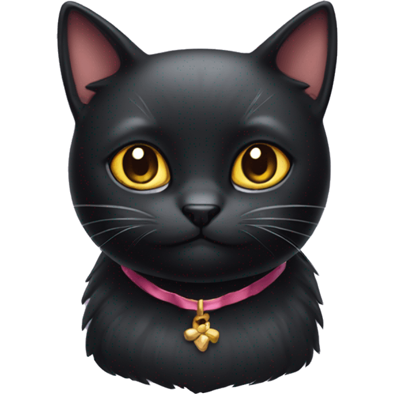 Black cat with a bow on its head emoji