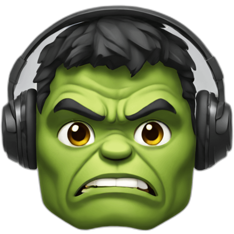 hulk with head phones  emoji