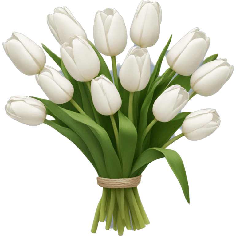 white tulip bouquet  emoji