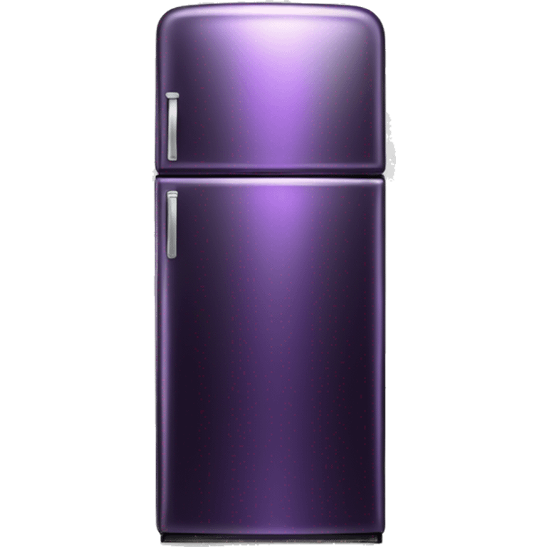 Realistic Metallic dark purple fridge isolated.  emoji