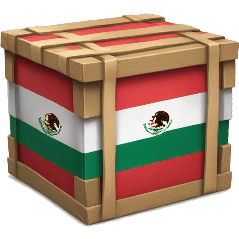 caja de regalo forada con la bandera de México emoji