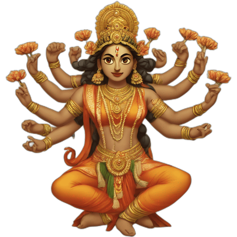 Durga, Indian goddess, 10 arms emoji