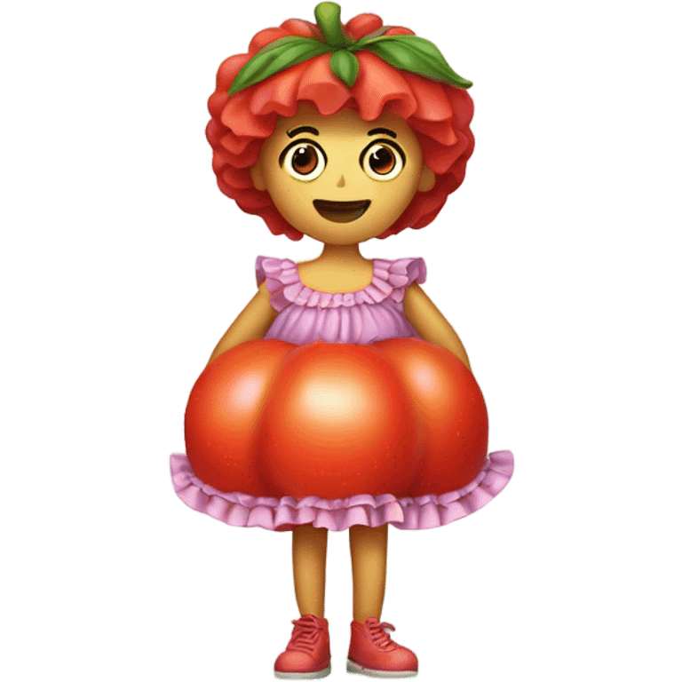 Tomato wearing a dress  emoji