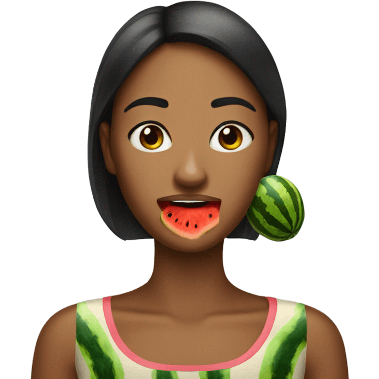 Woman with two watermelons  emoji