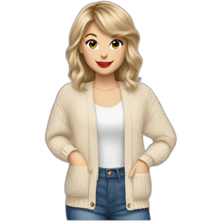 Taylor swift wearing a cardigan emoji