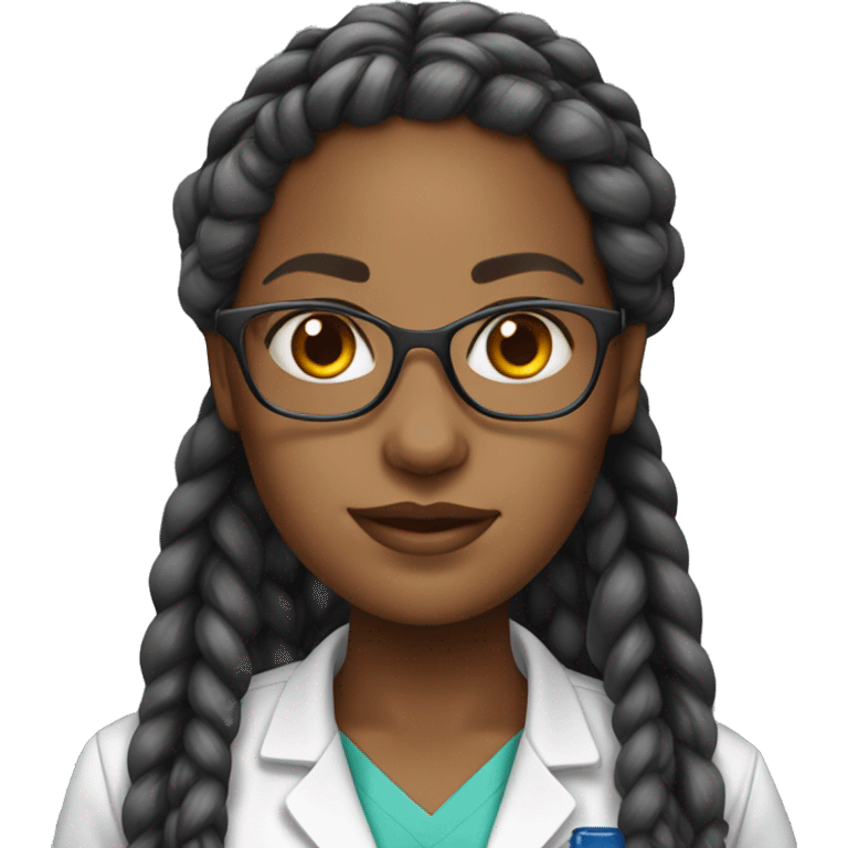 box braids female scientist emoji