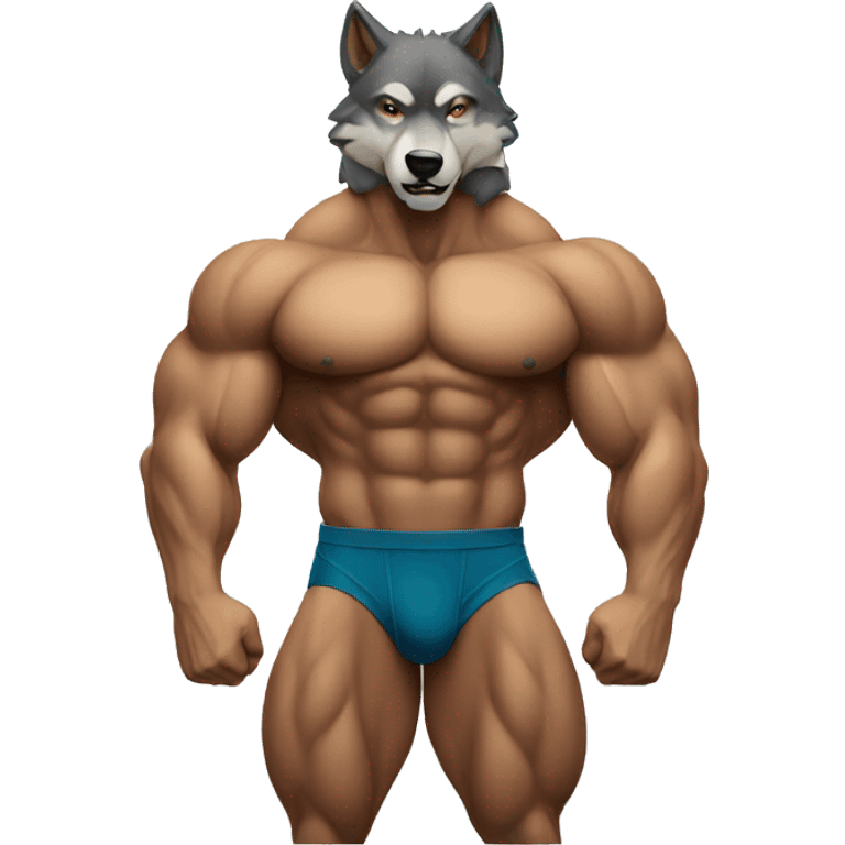 Body builder wolf emoji