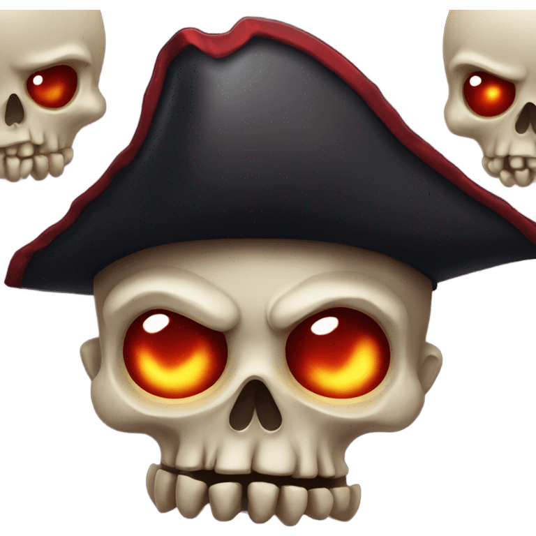 Scary pirate skull with glowing red eyes emoji