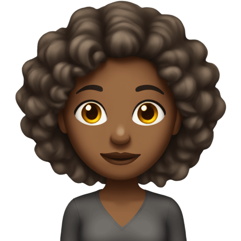 Brown skin girl with blow out hair emoji