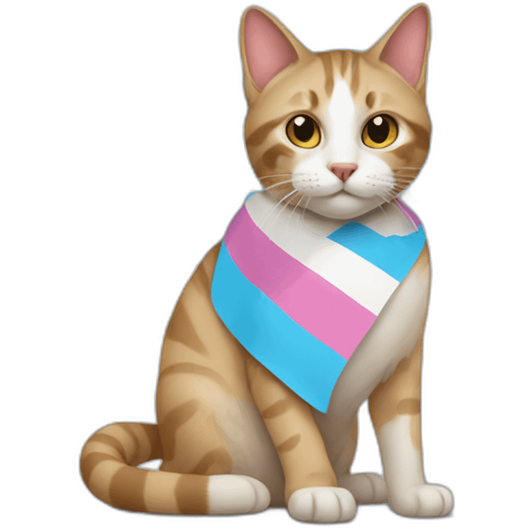 Cat with trans flag emoji