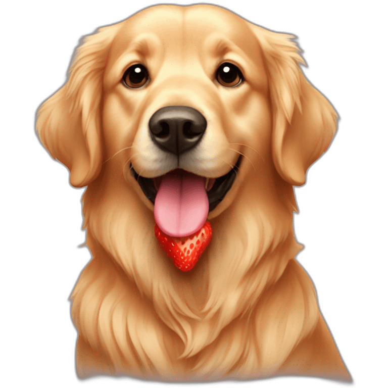 Golden retriever + strawberry emoji