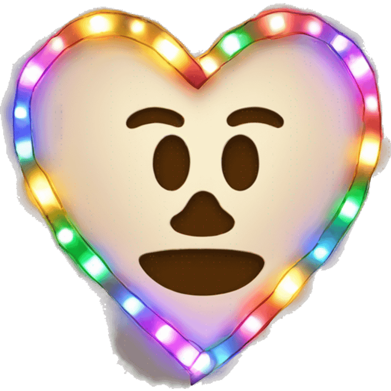 Heart w Christmas lights around it emoji