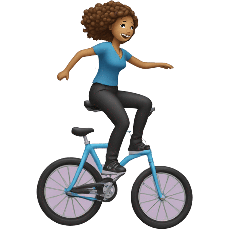 a women on a unicycle emoji