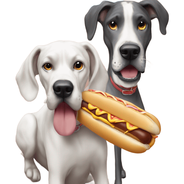 Great Dane eating hotdog emoji