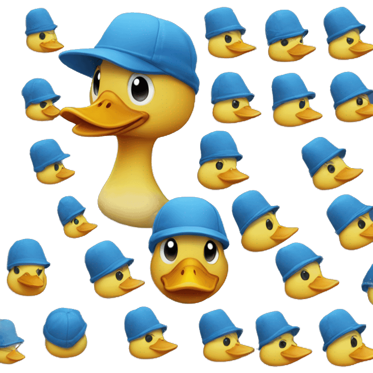 Duck in a blue hat emoji