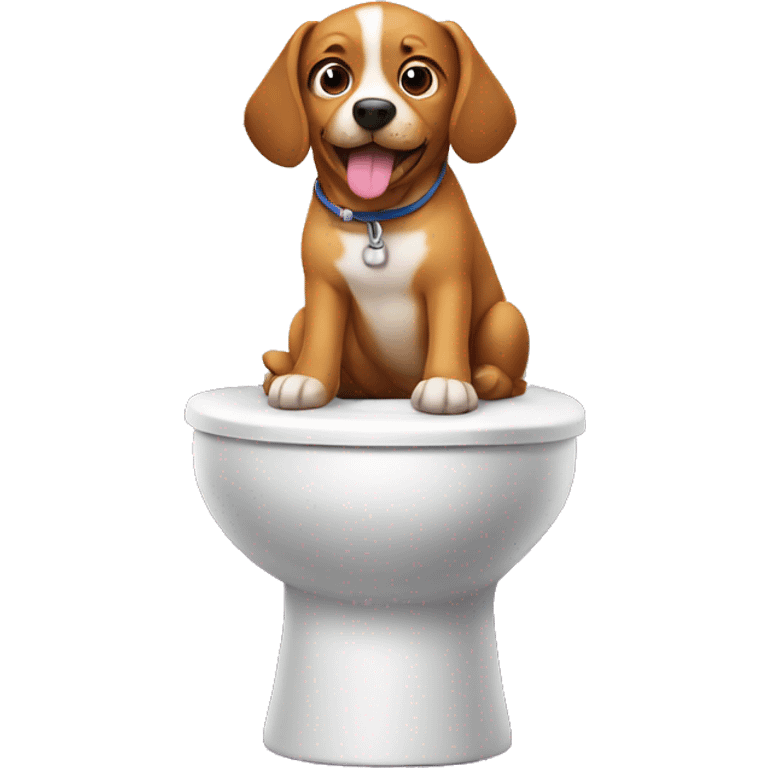 Dog sitting on toilet   emoji