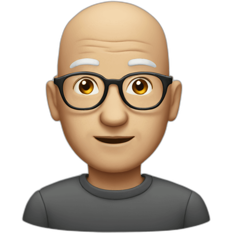 old bald man with glasses emoji