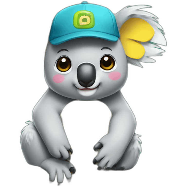 Koala with pikachu hat emoji