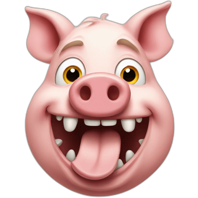 Crazy pig emoji