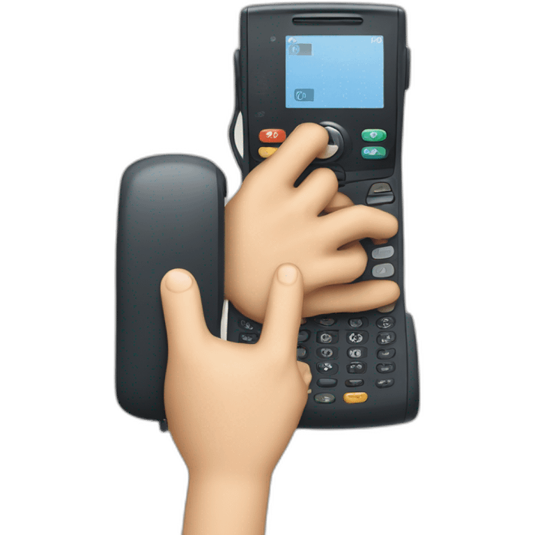 Telefono motorola con numeros en la mano emoji