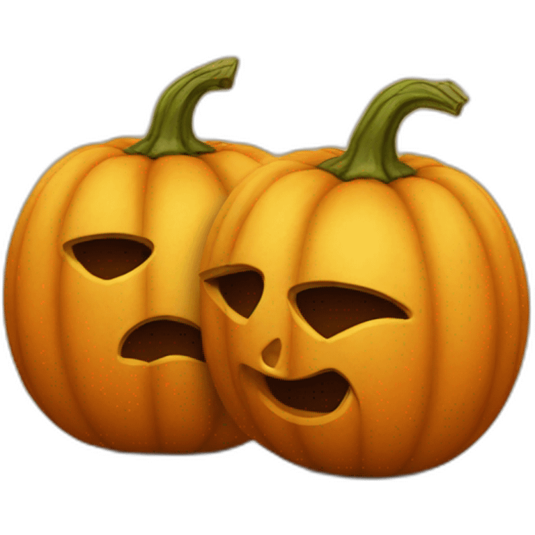 pumpkins kissing emoji