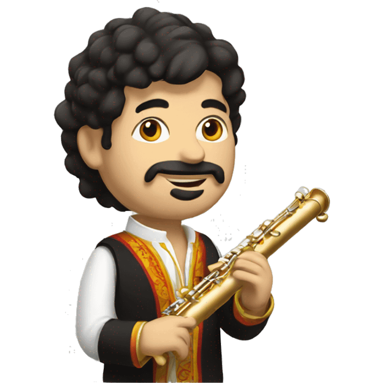 spanish dressed block flute player emoji