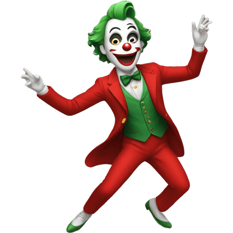 Dancing joker in red suit  emoji