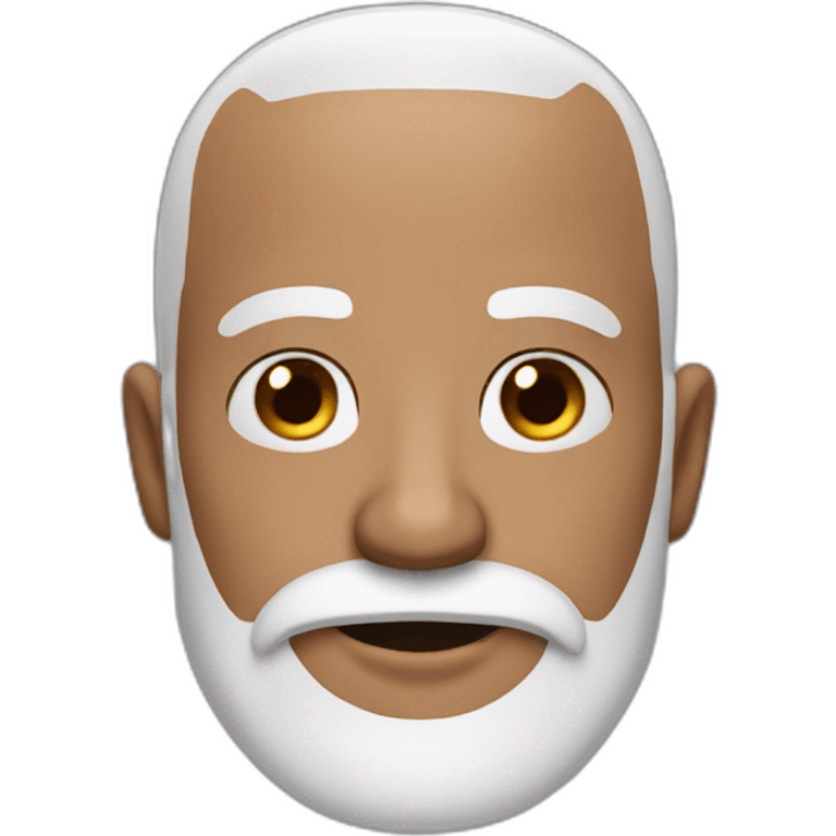 Bald man Indian with big white beard emoji