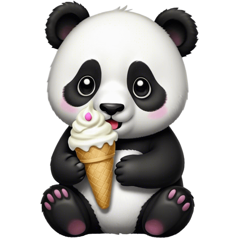 Panda eating ice cream emoji