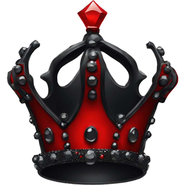 red and black gothic glittery crown emoji