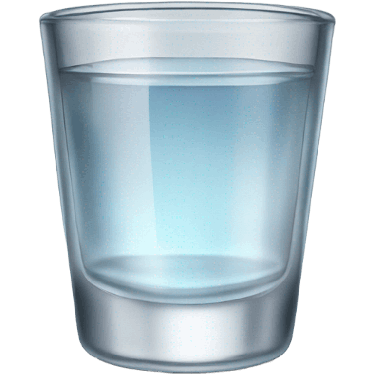 Realistic isolated shot glass with clear alchohol inside of it. emoji