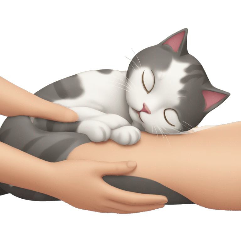 cat receiving massage emoji